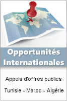 Appels d'offres internationaux, Maghreb, Tunisie, Algérie, Maroc